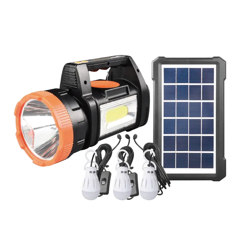 30W COB Genopladeligt Solar Spotlight Kit