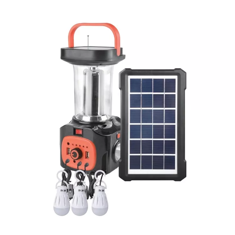 3W Solar Camping Lantern Kit Genopladeligt