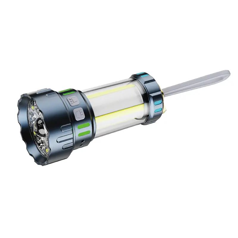 Genopladelig multifunktionel lommelygte med USB-udgang